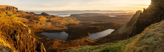 Sunrise over the amazing Quiraing on the Isle of Skye. Looking over to Wester Ross and the Torridon mountains.
 
This amazing landscape is available in A3, A2 and A1 sizes, as print only, or with a choice of wooden frames in White, Black and Oak.